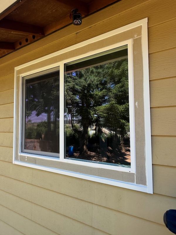 Large glass windows on a house